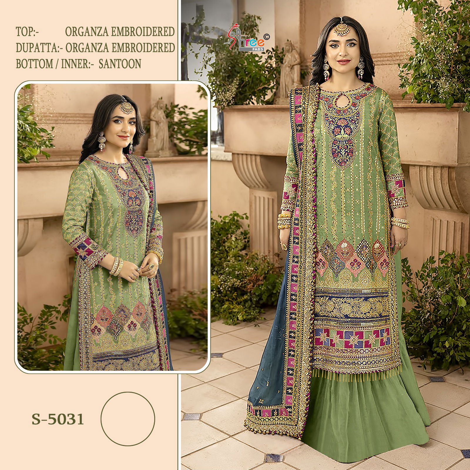 S 5031 By Shree Fabs Organza Designer Salwar Suits Wholesalers In Delhi